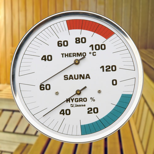 Sauna Klimamesser Hygrotherm SMR130 F - Gehäuse Edelstahl