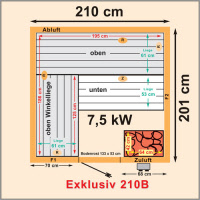 Element Sauna Fichte Trend Exklusiv Typ 210B