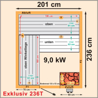 Element Sauna Fichte Trend Exklusiv Typ 236T